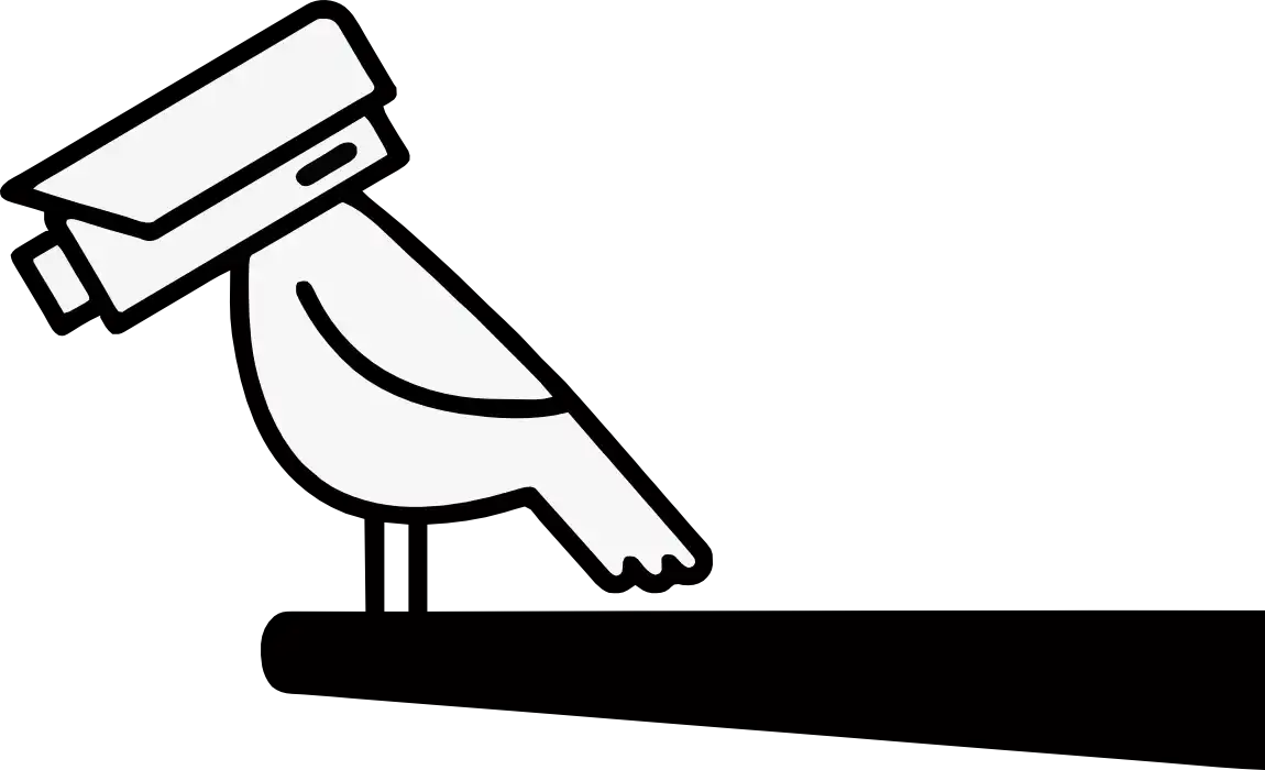 An illustration of a bird carrying a letter